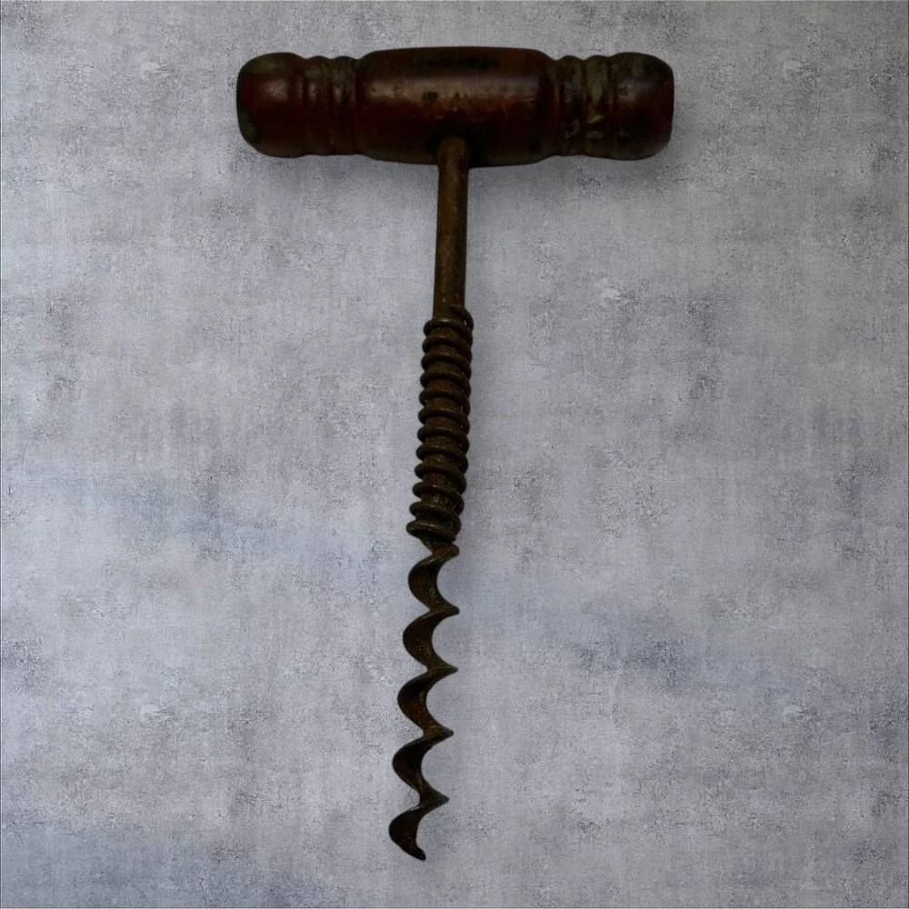 Antique T-Handle Spring Corkscrew 6.5